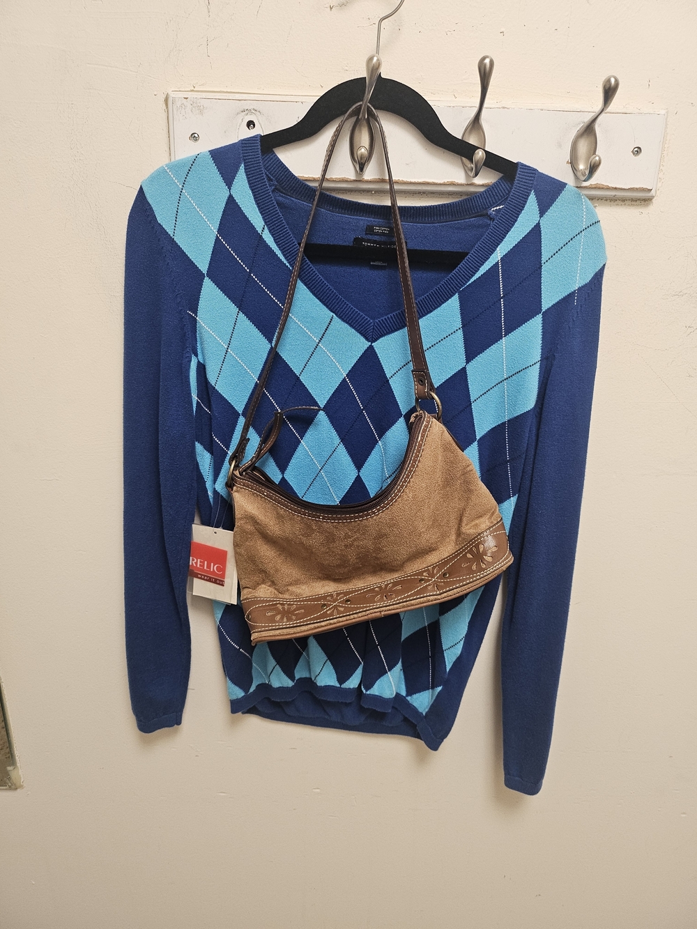 Relic Brown Suede Shoulder Bag